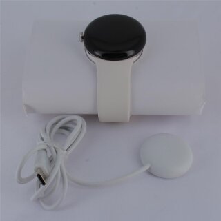 Google Pixel Watch Wi-Fi / Bluetooth, Stainless Steel Case and Fluoroelastomer, 41mm (Chalk)