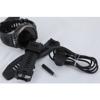 Amazfit T-Rex 2, Polymer Case and Silicone Band, 47mm140mm-205mm (Black)