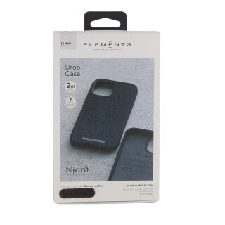 Elements Sch&uuml;tzh&uuml;lle f&uuml;r Apple iPhone 12 mini Icelandic Salmon Leather in Schwarz